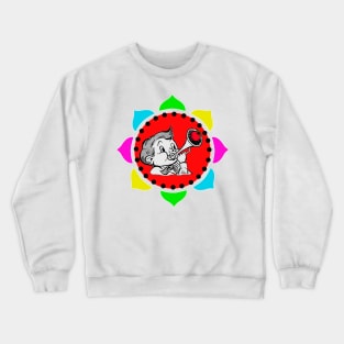 boy playing the bugle and red apple Crewneck Sweatshirt